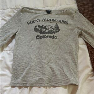 Art Class Gray Graphic Top Long Sleeve